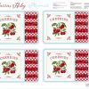 Cherries Baby// Placemats Panel 36" (Turquoise/Red)