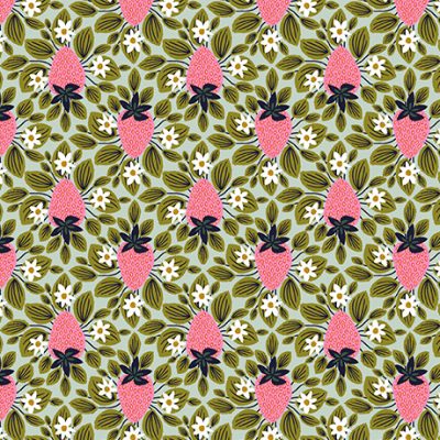 Afternoon Tea- Strawberries (Dusty Aqua)