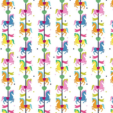 Circus Spectacular- Carousel Horses Stripe