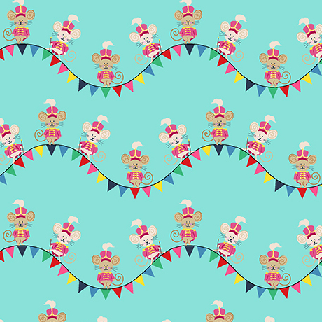 Circus Spectacular- Mice on Bunting